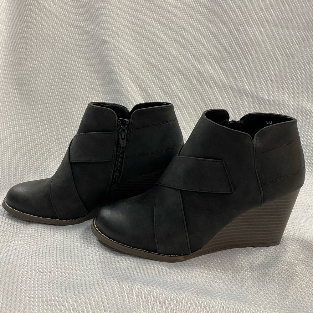 Black Maurices Wedge Booties